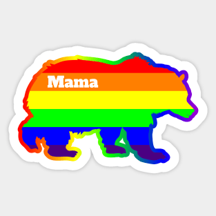 Womens Lesbian Gay Mama Bear LGBT Rainbow Pride Sticker